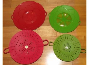 Kuhn Rikon/korch Blume & Chef'n Silicone Strainers & Spill Stopper - Lot Of 4
