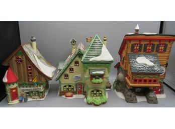 Department 56 Lighted Houses In Original Boxes - Set Of 3