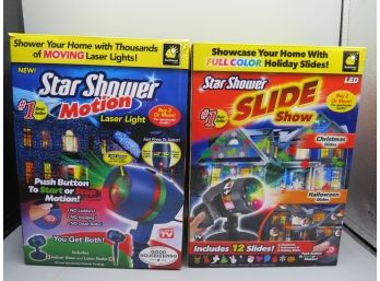 Star Shower Motion Laser Light & Slide Show - New In Box - Lot Of 2