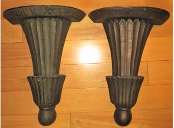 Large Wall Sconce Shelves With Plate Groove - Set Of 2