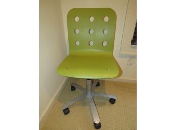 IKEA  Olive Colored Adjustable  Desk Chair With Wheels