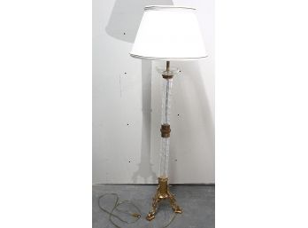 Classy Glass & Brass Double Bulb Floor Lamp (049)