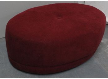 Red Oval Ottoman On Wheels (063)