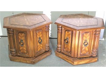 Pair Of Hexagon Shaped End Tables (75)
