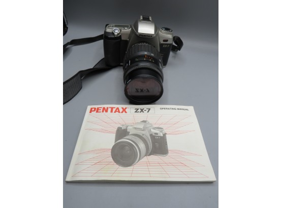 Pentax ZX-7 SLR Film Camera With SMC Pentax-f Zoom 35-135mm Lens & Manual
