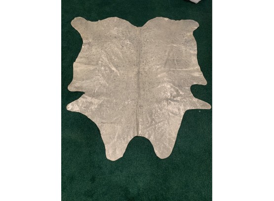 Silver Colored Cow Skin Area Rug