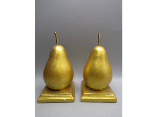 Gold Tone Pear Table Decor - Set Of 2