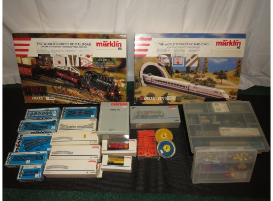 Vintage Marklin Train Set, Accessories, Some In Original Boxes - Assorted Lot