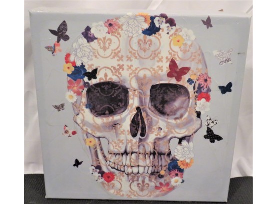 'unearth' Skull & Butterflies Canvas Wall Decor
