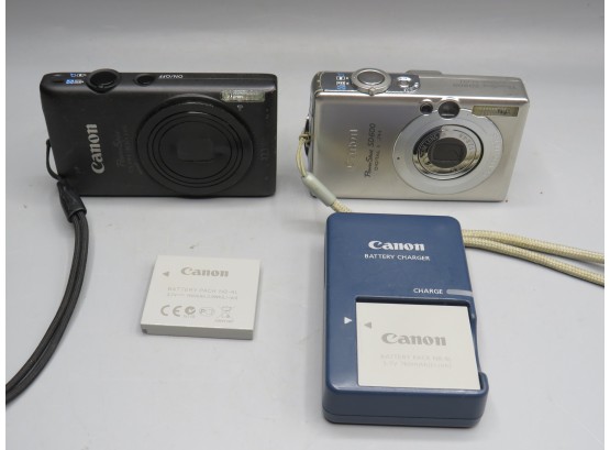 Canon Power Shot SD600 Digital Elph Camera & Canon Power Shot Elph 300HS #PC1591, 2 Battery Packs & Charger