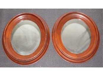 The Bombay Company Oval Wood Framed Mirrors - Set Of 2