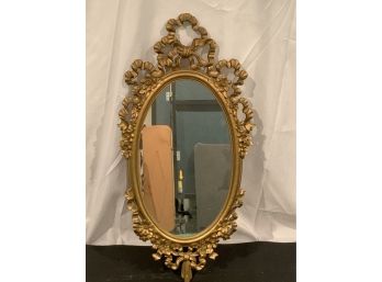 Gold Tone Bow Framed Wall Mirror