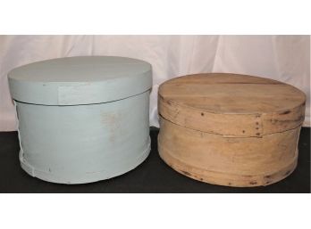 Round Hat/storage Boxes  - Lot Of 2