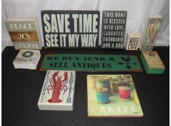 Home Decor Signs - Lot Of 10