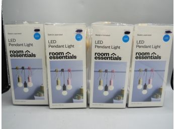 Room Essentials LED Pendant Lights - New In Box - Set Of 4