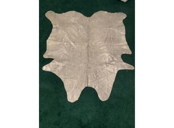 Silver Colored Cow Skin Area Rug