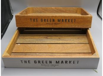 H & M Green Market Boxes - Set Of 2