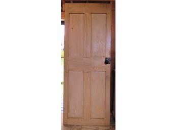 Wood Door With Door Knob & Mirror On One Side
