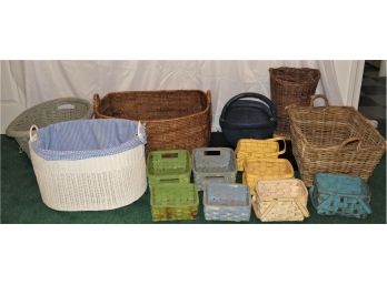 Wicker Baskets - Assorted Lot Of 12