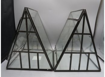 Bidk Home A-frame Glass Terrarium - Set Of 2