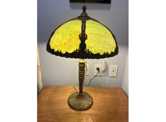 Vintage Slag Panel Dome Table Lamp