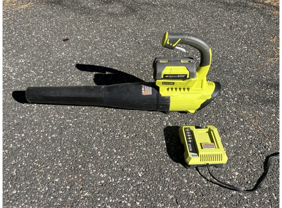 Ryobi Cordless Blower With Battery And Charger Model RY40402