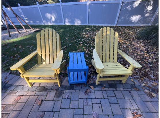Adirondack Chairs And Table 3 Piece Pressed Resin Set