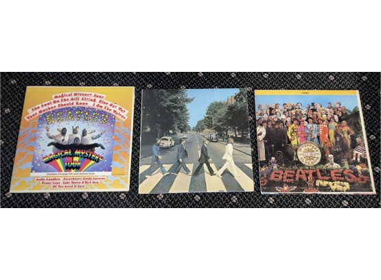 Beatles Vinyl Records Three Piece Lot