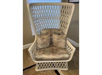 Rattan Fan Back Chair With Cushions