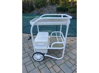 Glass Top Aluminum Pool Cart