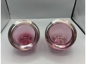 Verti Pink Crystal Bowls Set Of 2