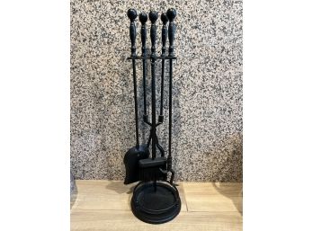Wrought Iron Fireplace Tools With Stand