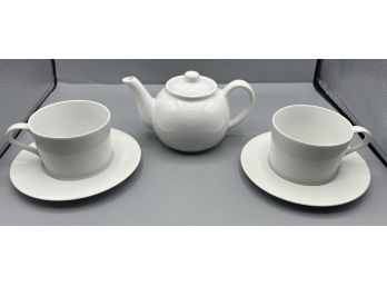 Black Spal Tea Cups And Saucers & Cooks Club Tea Pot 26 Piece Lot