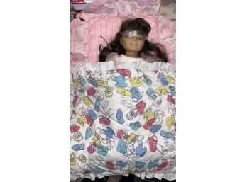 American Girl Doll With Assorted Blankets