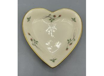 Lenox Rose Manor Pattern Ivory Porcelain Heart Shaped Dish