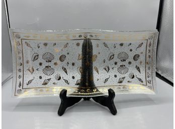 Vintage Shell Pattern Glass Tray
