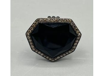Barry Brinker 925 Black Onyx Womans Ring - Size 7.5 - .58ozt