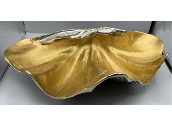 HOME STAR Decorative Metal Oyster Shell Shaped Bowl