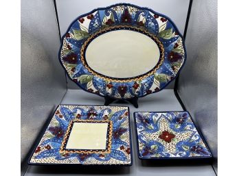 Espana Lifestyle Hand Painted Toluca Pattern Tableware Set - 13 Pieces Total