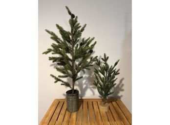 Faux Holiday Tree Decor - 2 Total