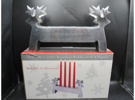 Holiday Collection Reindeer Holder With 4 Tapers In Original Box