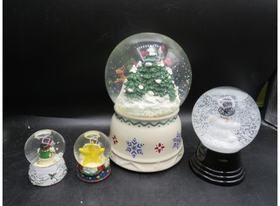 Holiday Snow Globes - Assorted Lot Of 4