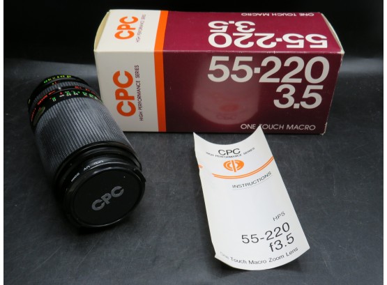 CPC 55-220 3.5 One Touch Macro Lens - To Fit Minolta MD 8491 - In Original Box