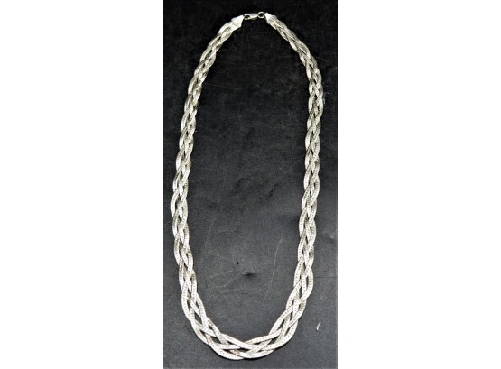 Sterling Silver Herringbone Multi-strand Necklace 0.76 Ozt
