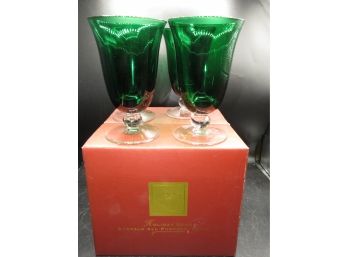 Lenox Holiday Gems Emerald All Purpose Glasses - Set Of 4 In Original Box