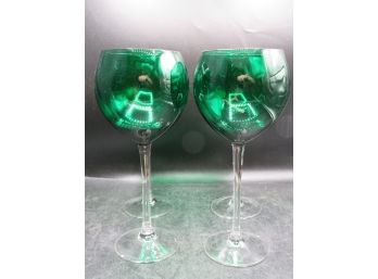 Lenox Holiday Gems Emerald Balloon Glasses - Set Of 4 In Original Box