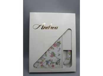 Andrea By Sadek 'corona'  Cheese Board & Knife Fine Porcelain China - In Original Box
