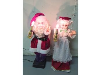 Animated Electric Mr. & Mrs. Claus Figurines - Set Of 2