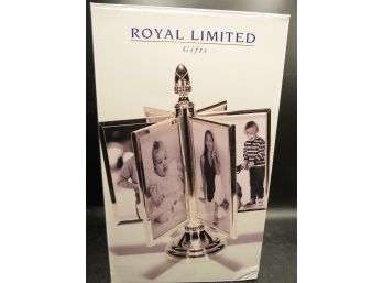 Royal Limited Silverplate Photo Spin Frame Holds 12 (4' X 6') Photos - New In Box