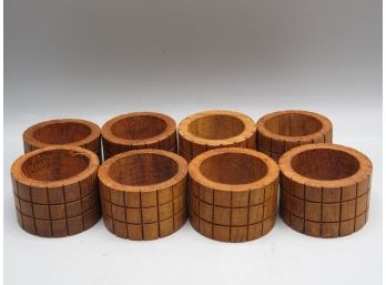 Wood Napkin Rings - Set Of 8